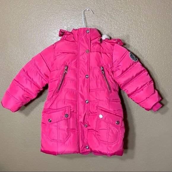 Steve Madden toddler girls pink puffer jacket - Picture 1 of 14